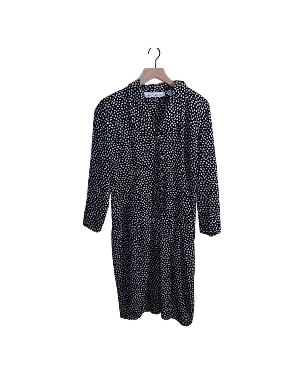 VNTG MS. CHAUS geometric pattern button up dress 12